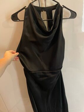 Aritzia Black Strapless Cowl Neck Midi Dress